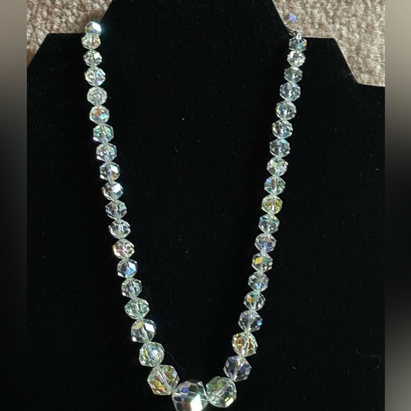 Vintage Estate Crystal Aurora Borealis Strand Necklace - Picture 2 of 6